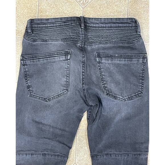 BDG Charcoal Distressed Skinny Stretch Jeans 31 Women's Zip Ankle Textured - Picture 4 of 13